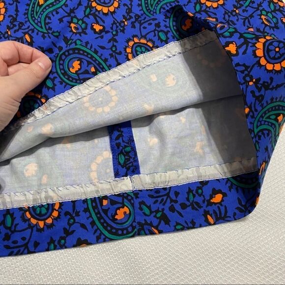 J. Crew Factory Blue & Orange‎ Paisley Mini Skirt - Picture 5 of 7